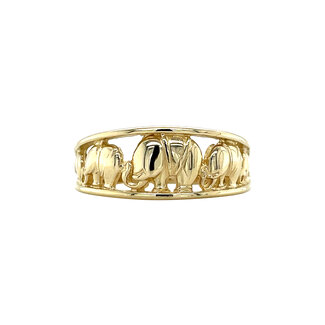 Gouden olifanten ring 14 karaat