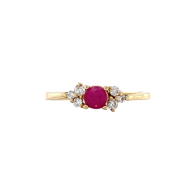 Gold ring with ruby and diamond 14 kt* new