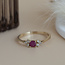Gouden ring met robijn en diamant 14 krt* nieuw