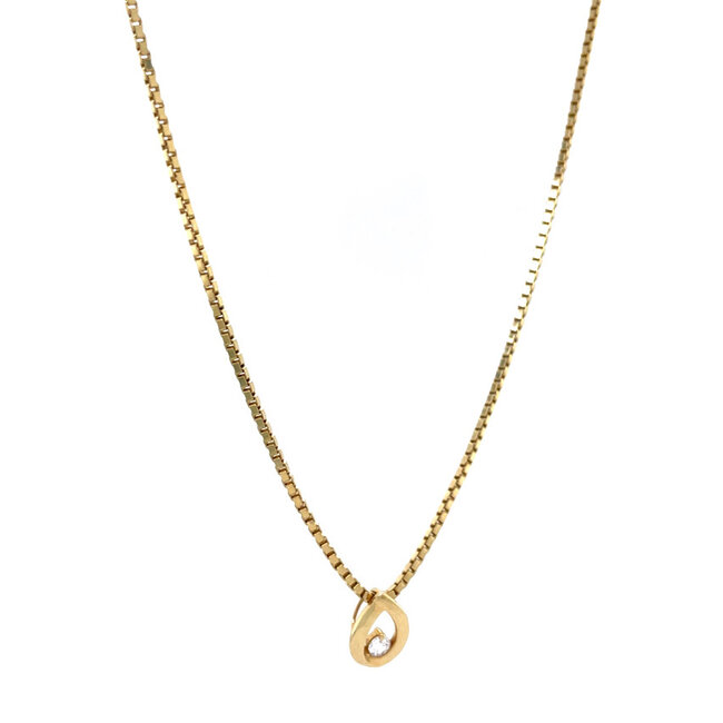 Gouden collier met hanger 42.5 cm 14 karaat