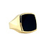 Gold signet ring with onyx 14 carat