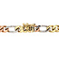 Tricolour gouden figaro armband 20 cm 14 karaat