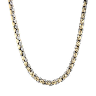 Gouden choker bicolour 45 cm 14 karaat