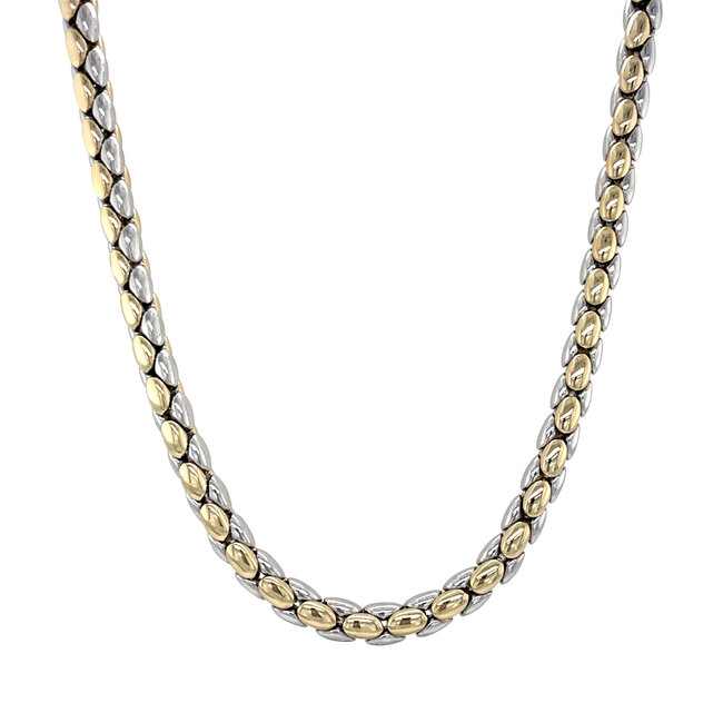 Goldener Choker Bicolor 45 cm 14 Karat