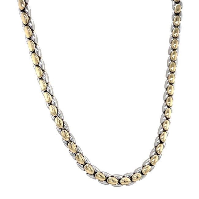 Goldener Choker Bicolor 45 cm 14 Karat