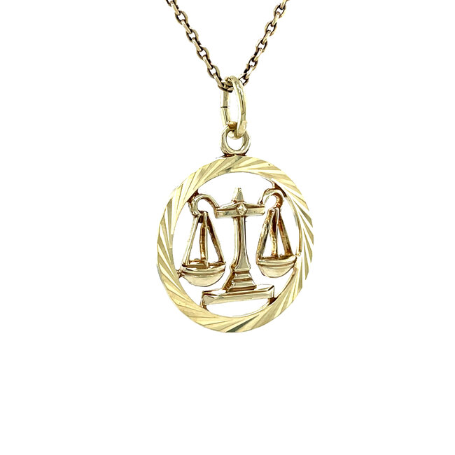 Gold scales pendant 14 karat