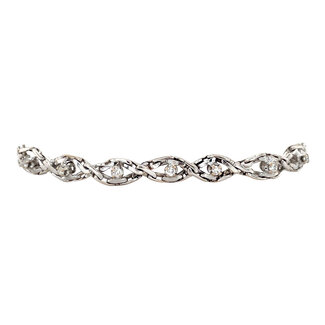 Witgouden armband met diamant 16.5 cm 14 karaat