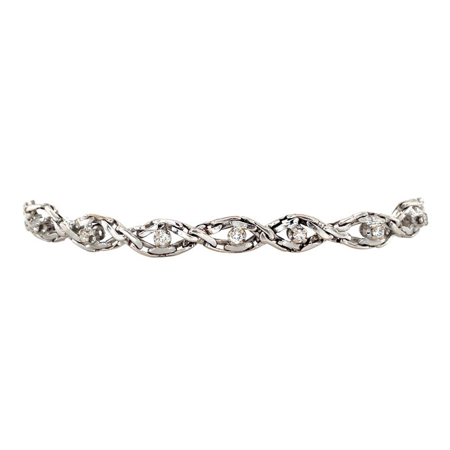 Weißgoldarmband mit Diamant 16,5 cm 14 Karat