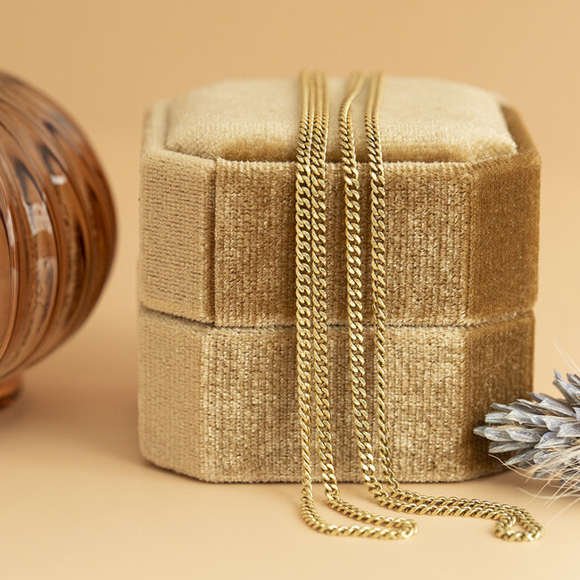 Gouden lengtecollier gourmet 53 cm 14 karaat