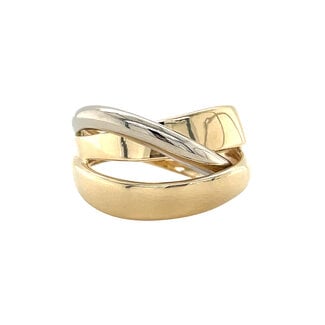 Gold ring bicolour 14 carat