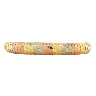 Tricolour gouden armband 18 cm 14 karaat