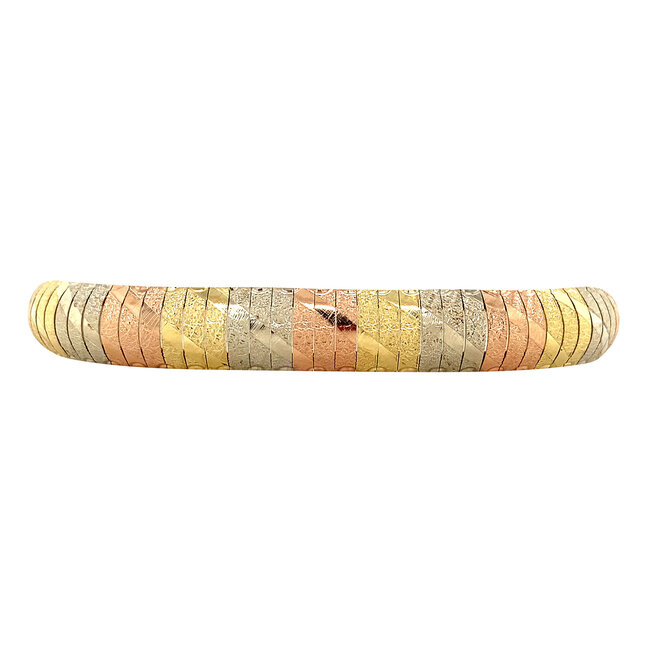 Tricolour gold bracelet 18 cm 14 karat