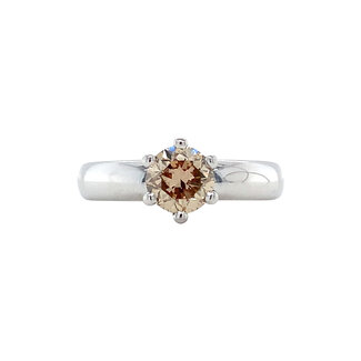 Witgouden solitair ring met diamant