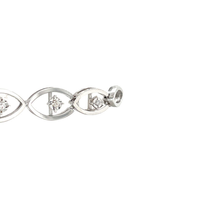 White gold bracelet with diamond 14 karat