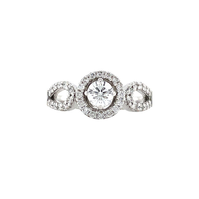 Witgouden ring met diamant 18 krt