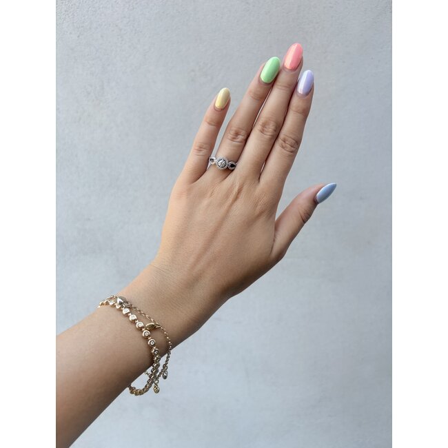 Witgouden ring met diamant 18 krt