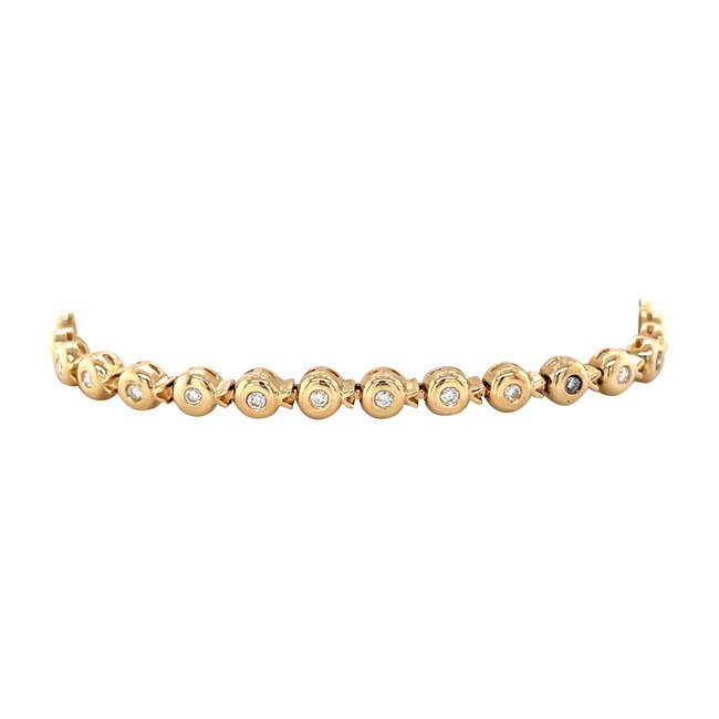 Gouden tennisarmband met diamant 14 karaat