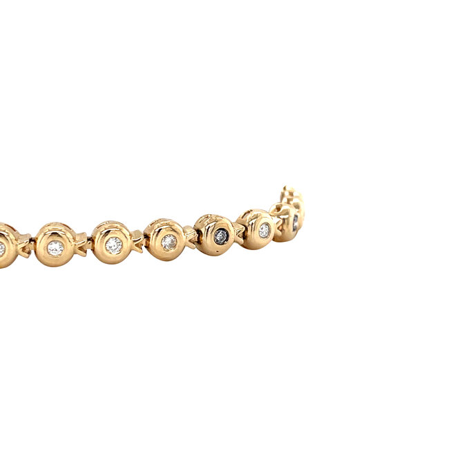 Gouden tennisarmband met diamant 14 karaat