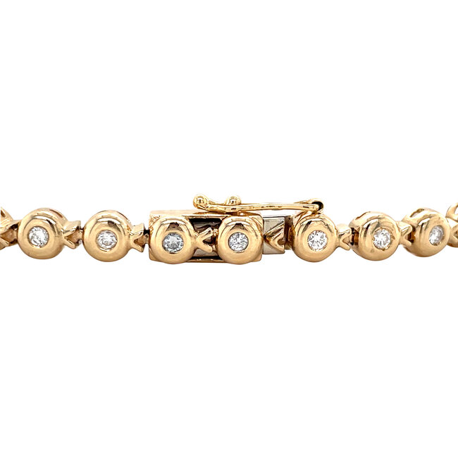 Gold tennis bracelet with diamond 14 karat