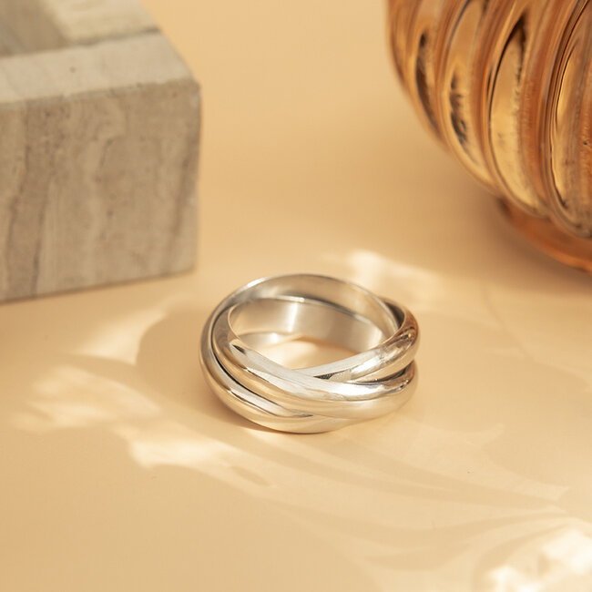 Witgouden trinity ring 18 krt