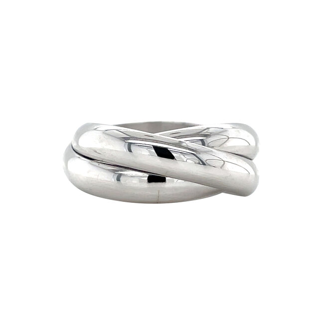 Witgouden trinity ring 18 krt