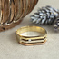 Tricolor Goldring mit Zirkonia 14 Karat