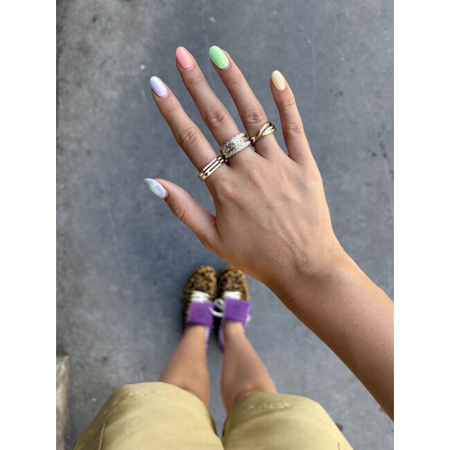 Tricolour gold trinity ring 14 karat