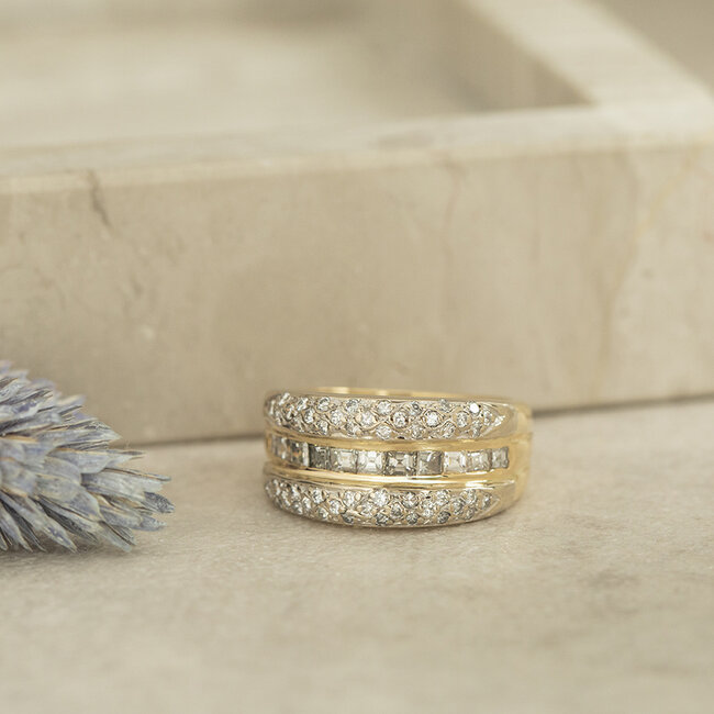 Gouden ring met diamant 18 karaat