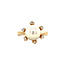 Gold entourage ring with pearl and diamond 18 karat