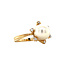 Gold entourage ring with pearl and diamond 18 karat