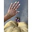Gouden entourage ring met parel en diamant 18 karaat