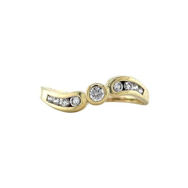 Gouden ring met zirkonia 14 karaat