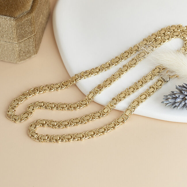 Gouden koningscollier 50 cm 14 karaat