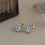 Gold ear studs with aquamarine and diamond 14 kt* new
