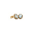Gold ear studs with aquamarine and diamond 14 kt* new