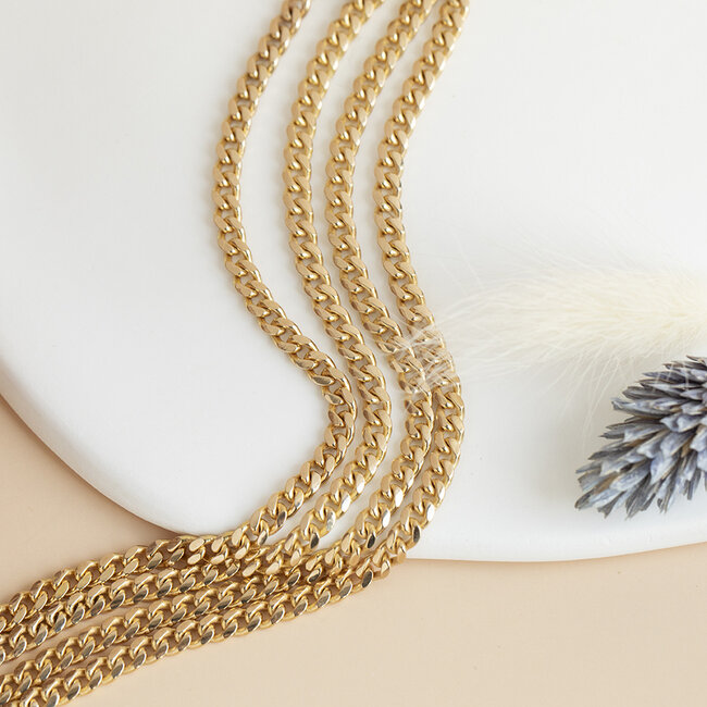 Gold gourmet necklace 60.5 cm 14 karat