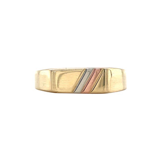 Tricolour gouden zegelring