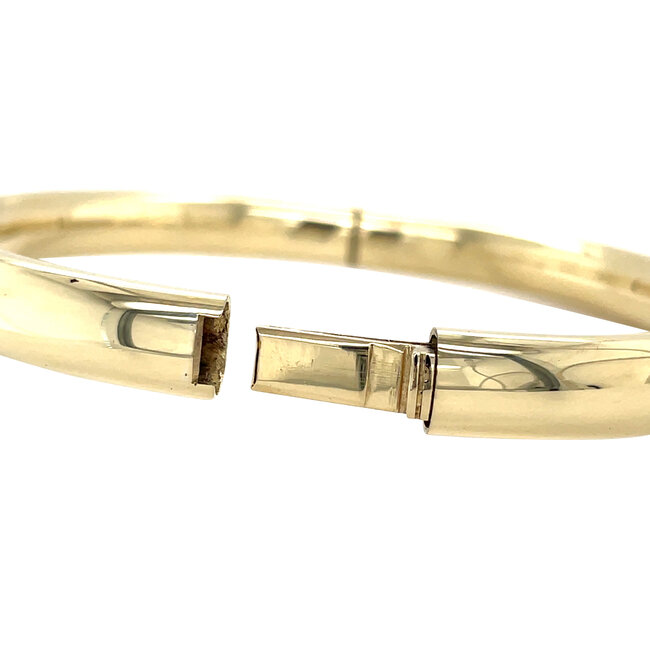 Gouden gladde bangle 14 karaat