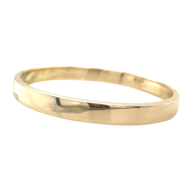Gouden gladde bangle 14 karaat
