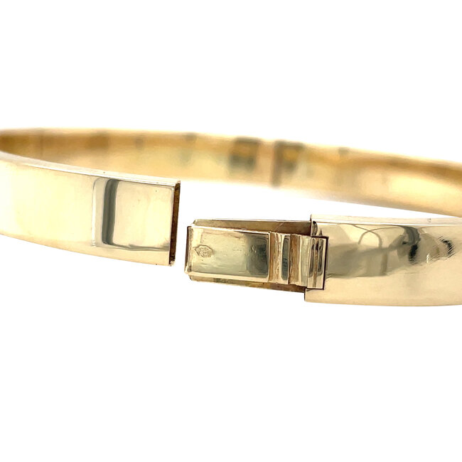 Gouden gladde bangle 14 karaat