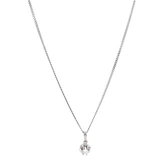Witgouden collier met diamant hanger