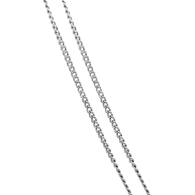 Witgouden collier met diamant hanger 14 karaat