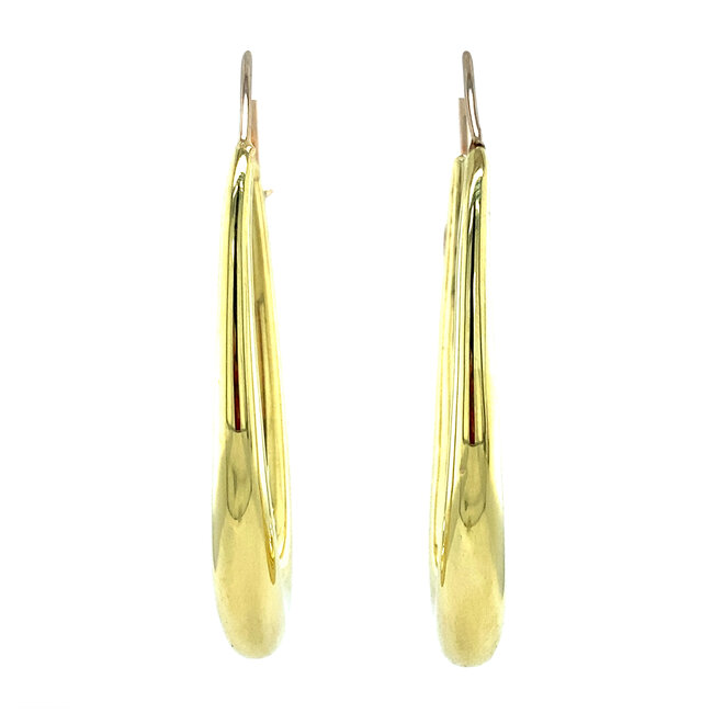 Gouden gladde oorringen 18 krt