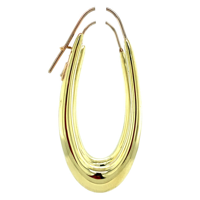 Gouden gladde oorringen 18 krt