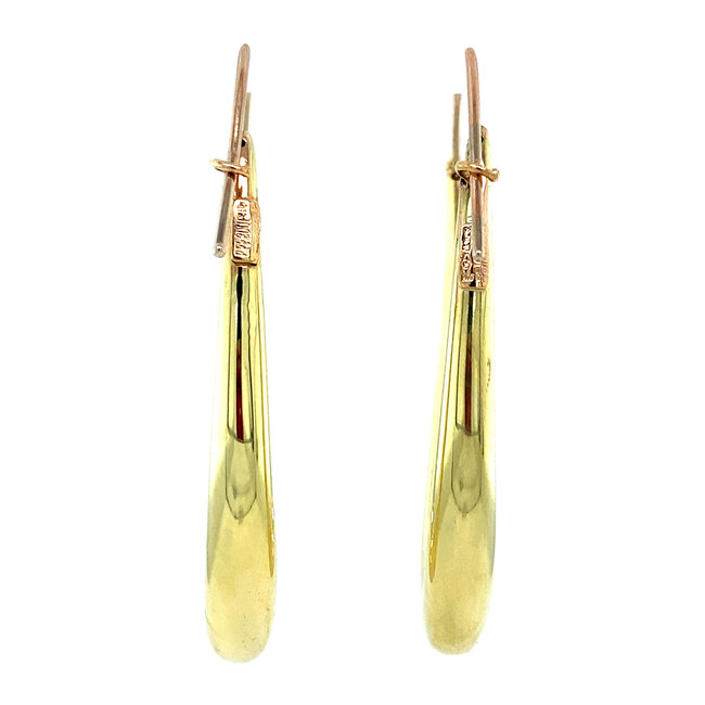 Gold smooth hoop earrings 18 kt