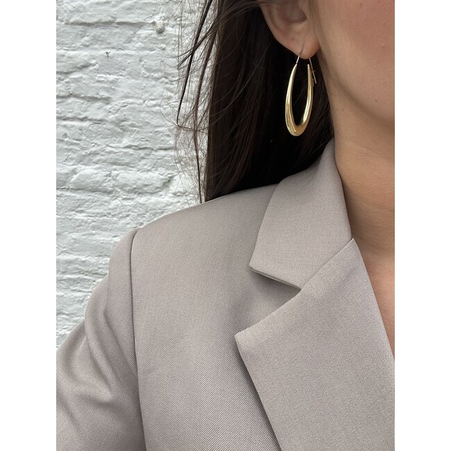 Gold smooth hoop earrings 18 kt