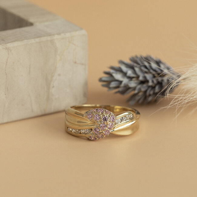 Gouden ring met zirkonia 14 karaat