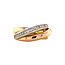 Tricolour gouden ring met diamant 18 karaat