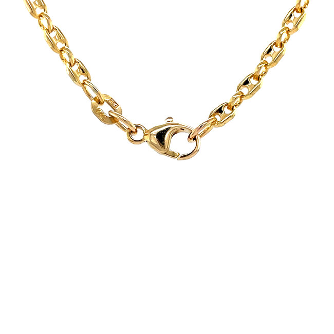 Goldenes doppeltes Anker-Collier 50 cm 14 Karat