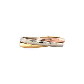 Tricolour gouden trinity ring
